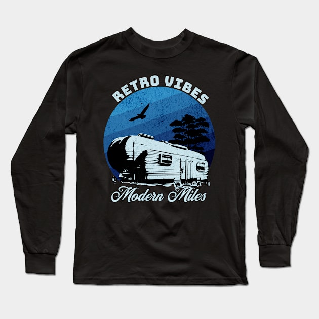 Airstream Camping Trailer rv Camper Wanderlust Retro Vintage Style Long Sleeve T-Shirt by HosvPrint